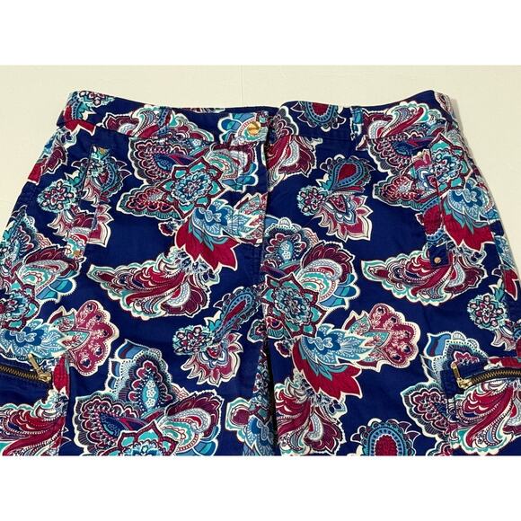 Chico's Luxe Floral Print Utility Cropped Pants, Size 1P - Picture 3 of 7